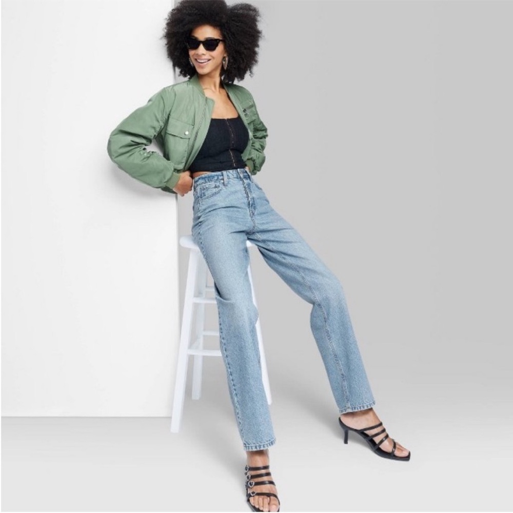 Wild Fable Distressed High Rise Straight Jeans